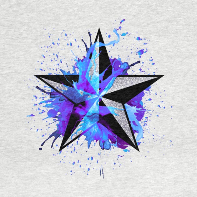 Nautical Splash Star - Blue/ Purple by Leroy Binks